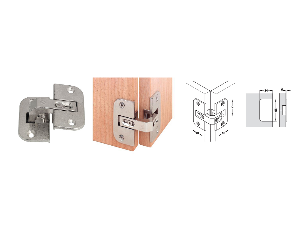 Cerniera per Angolo 150°per Spessori mm.15-24 Regolabile Nichelata | Hafele - immagine 1